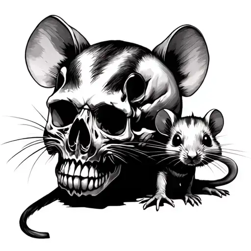 A Skull Rat And A Small Rat