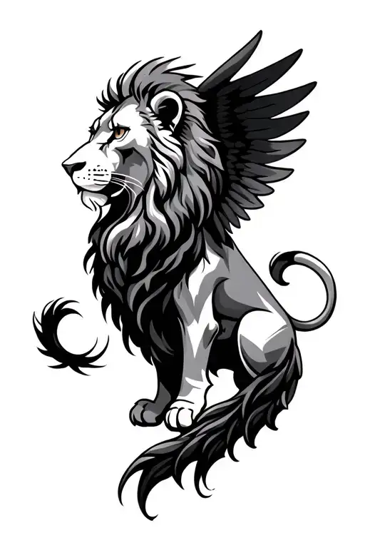 Lion Head And Wings