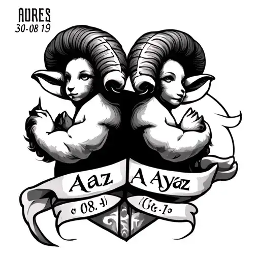 Arm Sleeve Tattoo Of An Aries The Date And Names Of Twin Kids Alaz And Ayaz 30-08-19