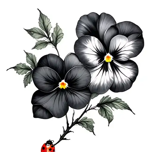 Pansy Branch W Ladybug