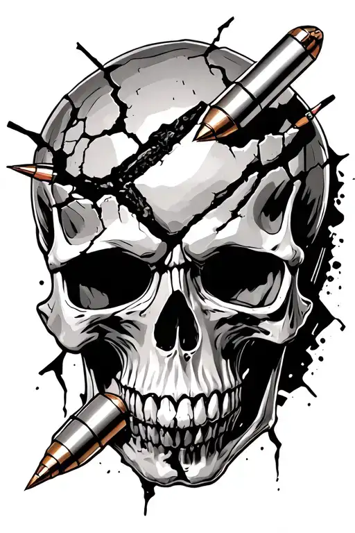 Broken Skull Met U Bullet In His Skull
