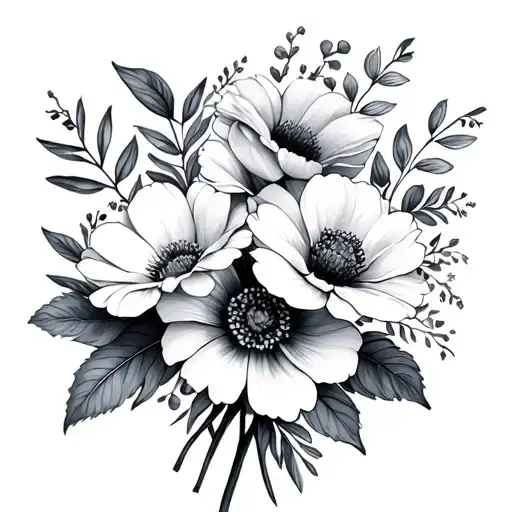 June And August Birth Flower Bouquet