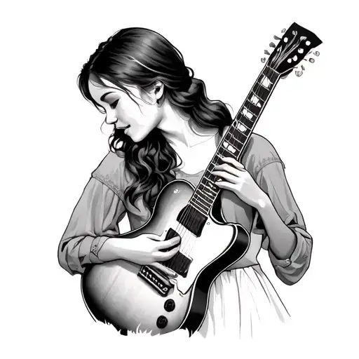 Lover Singing At A Girl Neck Transformed In A Guitar