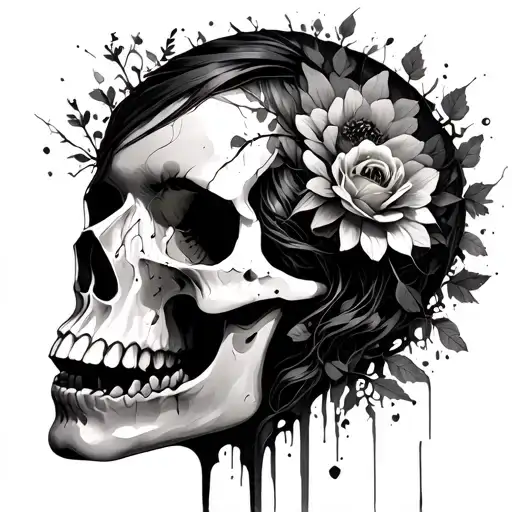 Nature Breaking Out Of Womans Skull