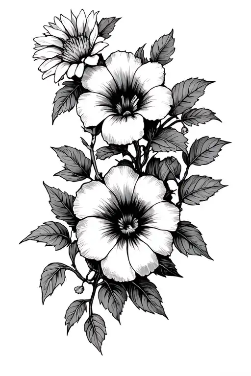 Morning Glory And Aster Vine