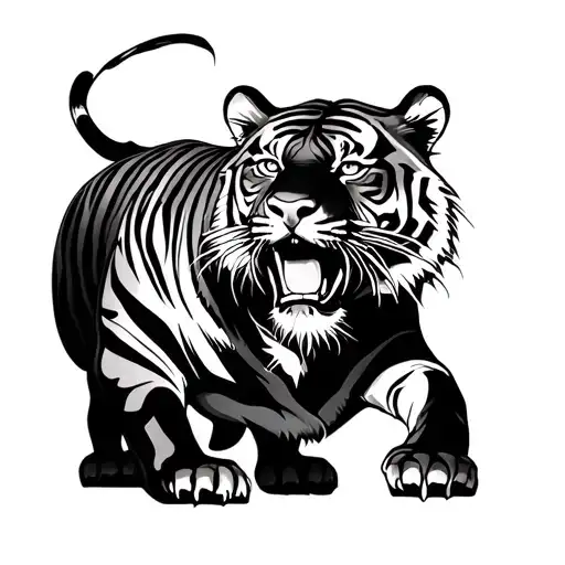 Bengal Tiger Fighting