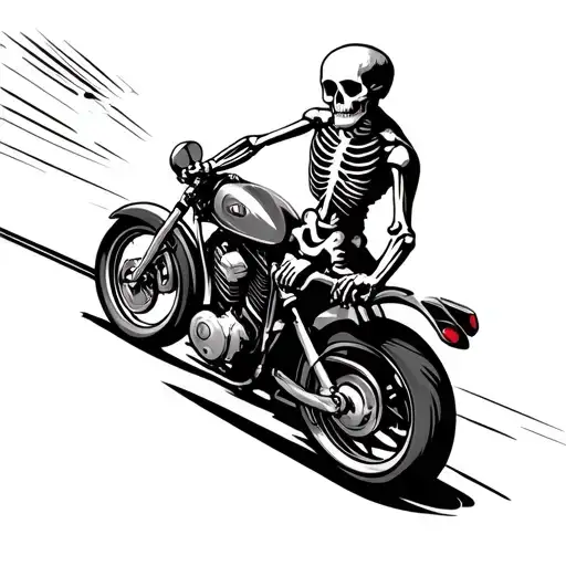 Skeleton With Motorcycle Speeding