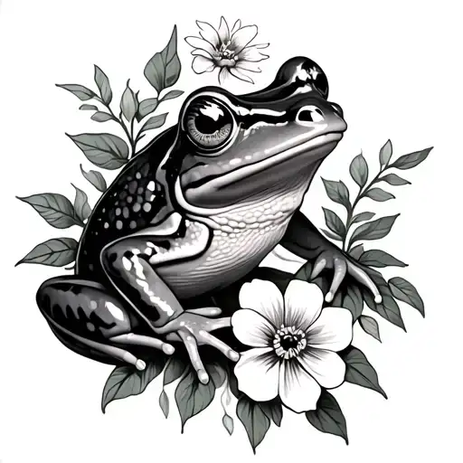 Frog And Flowers