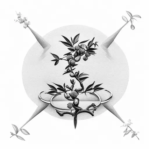 Rod Of Asclepius Hyper Realistic Wood Flowering Olive Branch Biblical