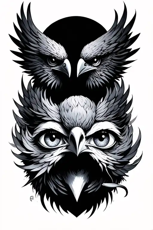 Three Eyes Raven Surrounded