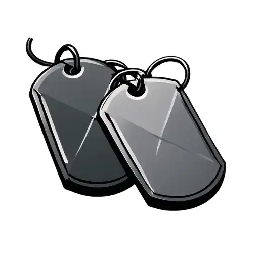 3 Military Dog Tags Intertwined