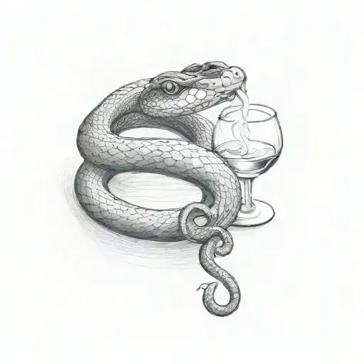 Snake With Wine Glass