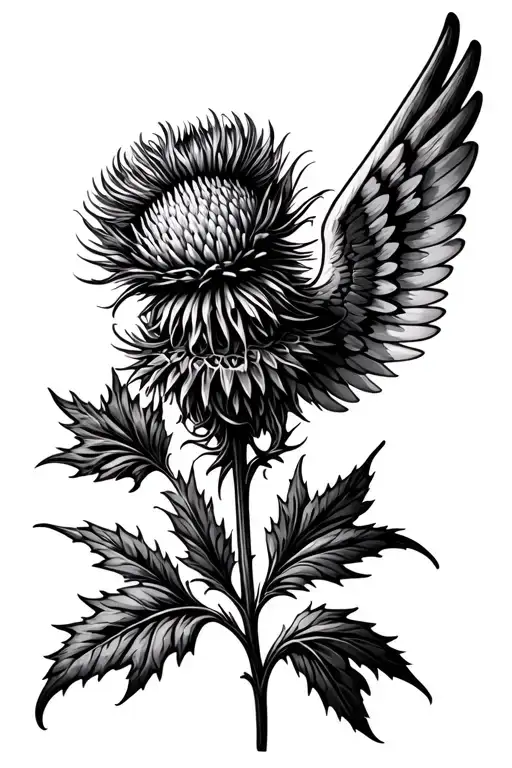 Thistle With A Single Angel Wing