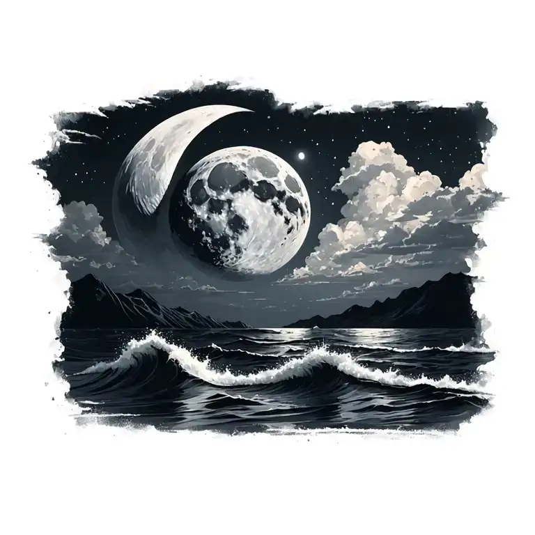 Moon Reflecting Off Ocean