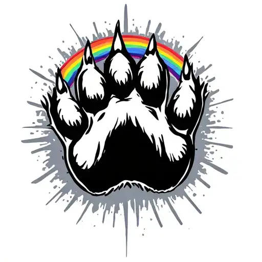 Dog's Paw With Rainbow Above