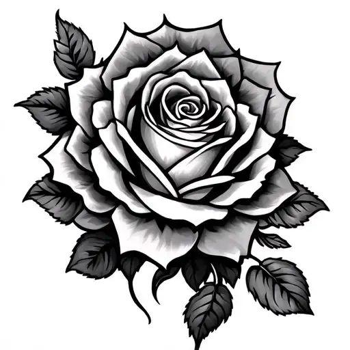 Lion Rose Intertwined