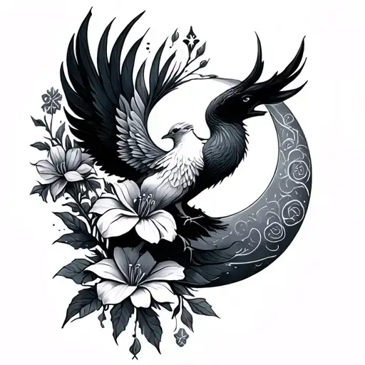 Phoenix Star Moon Flower