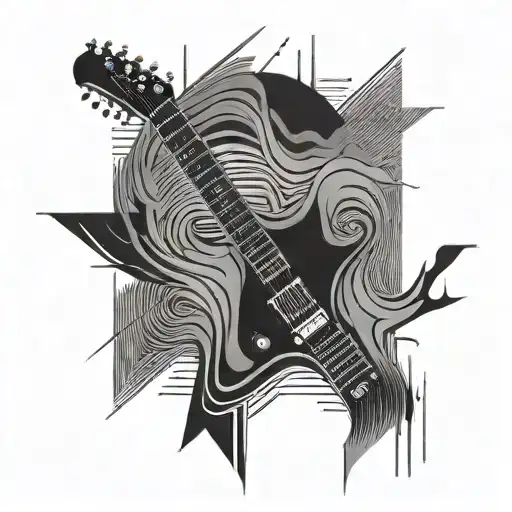 An Abstract Geometric Design Inspired By The Sound Waves Of An Electric Guitar Solo