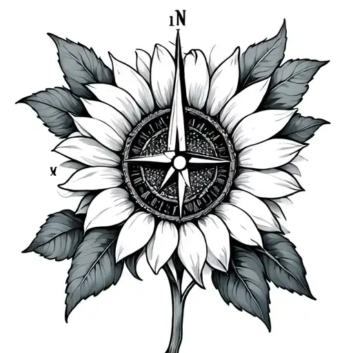 Compass Sunflower Growing Together