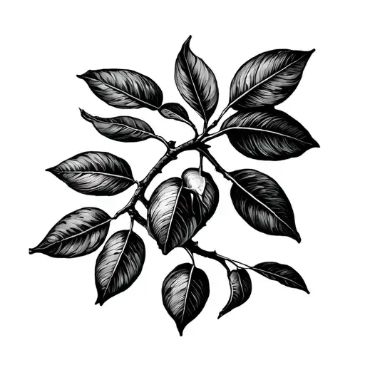 Medium Lemon Tree Branches Simple Outline