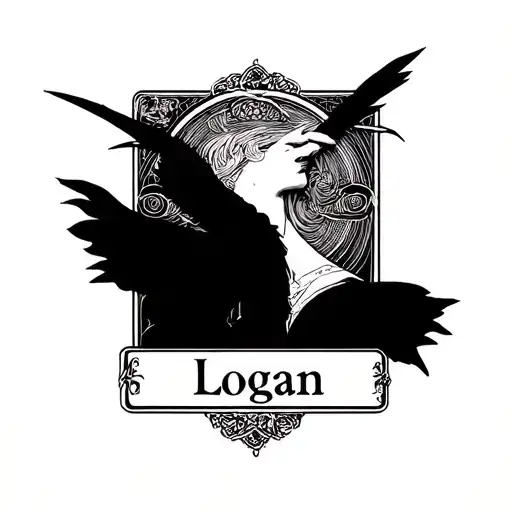 A Tattoo About The Meaning Of The Name Logan In The Format Of A Tarot Card