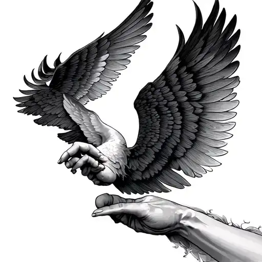 Two Hands Touching Icarus