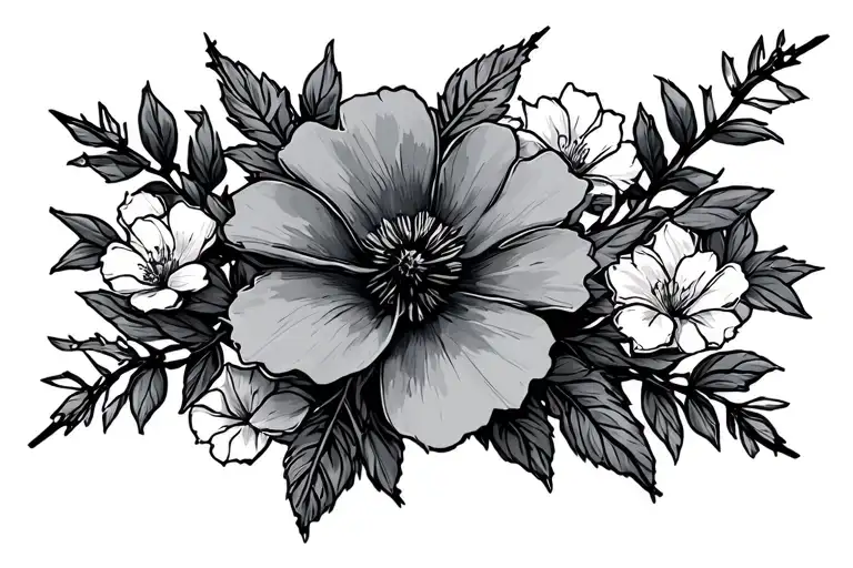 Floral Barb Wire Cross