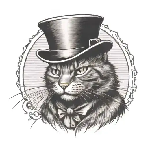 Scared Alley Cat Wearing A Tophat