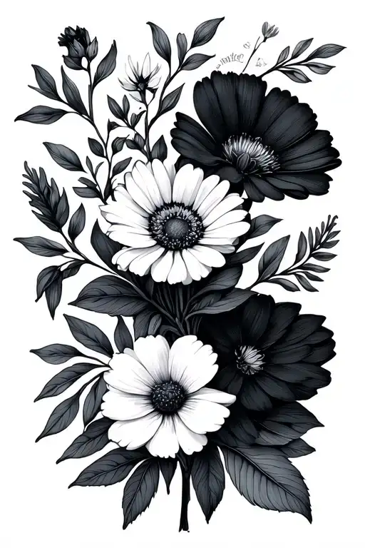 Birth Flowers- October December June September And March Minimalistic Bouquet