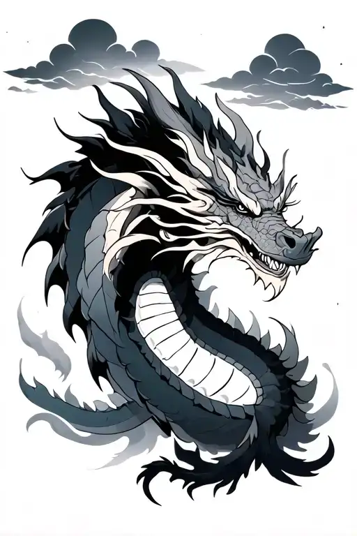Mononoke Haku Dragon With Cloud Like Background