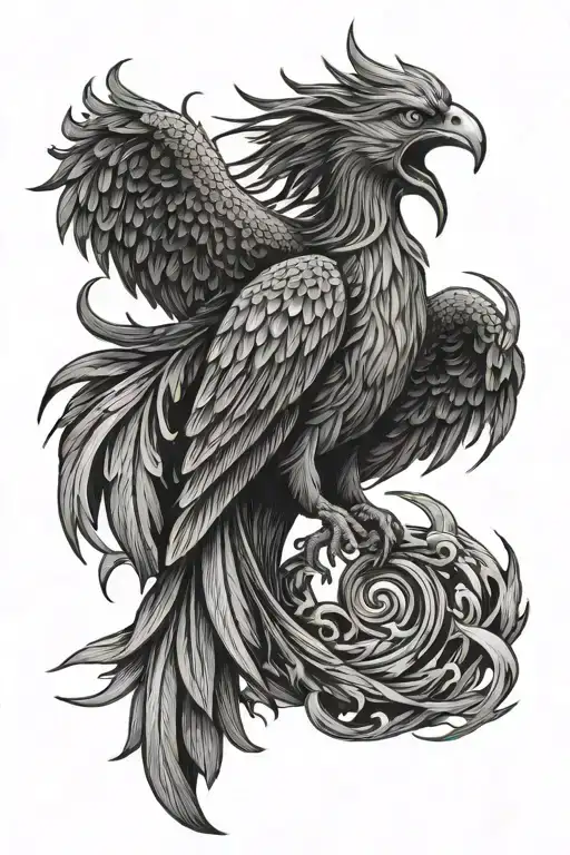 Phoenix Rising From A Women Sitting