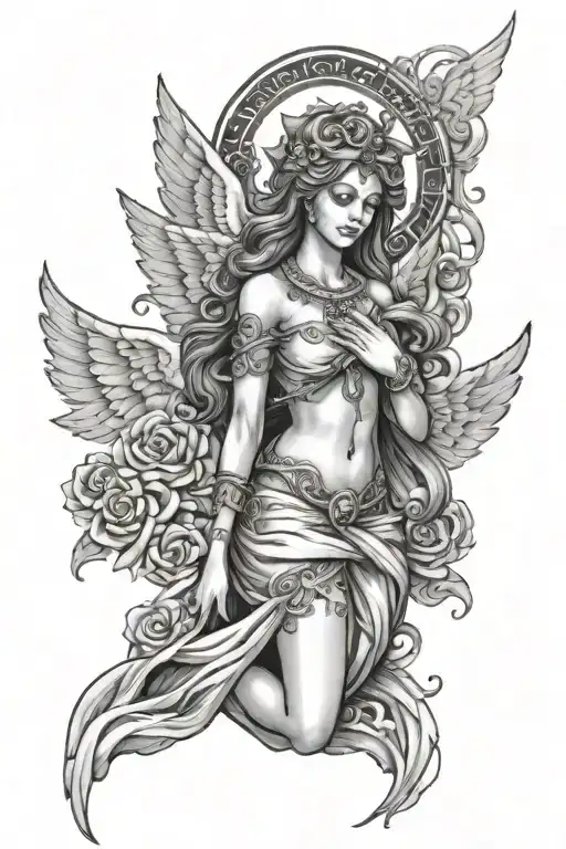 Angel With Chakra Symbols