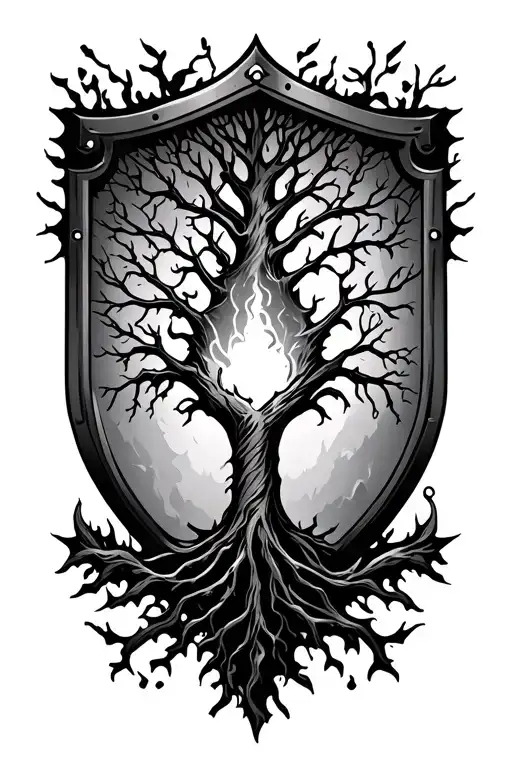 Shield And Tree