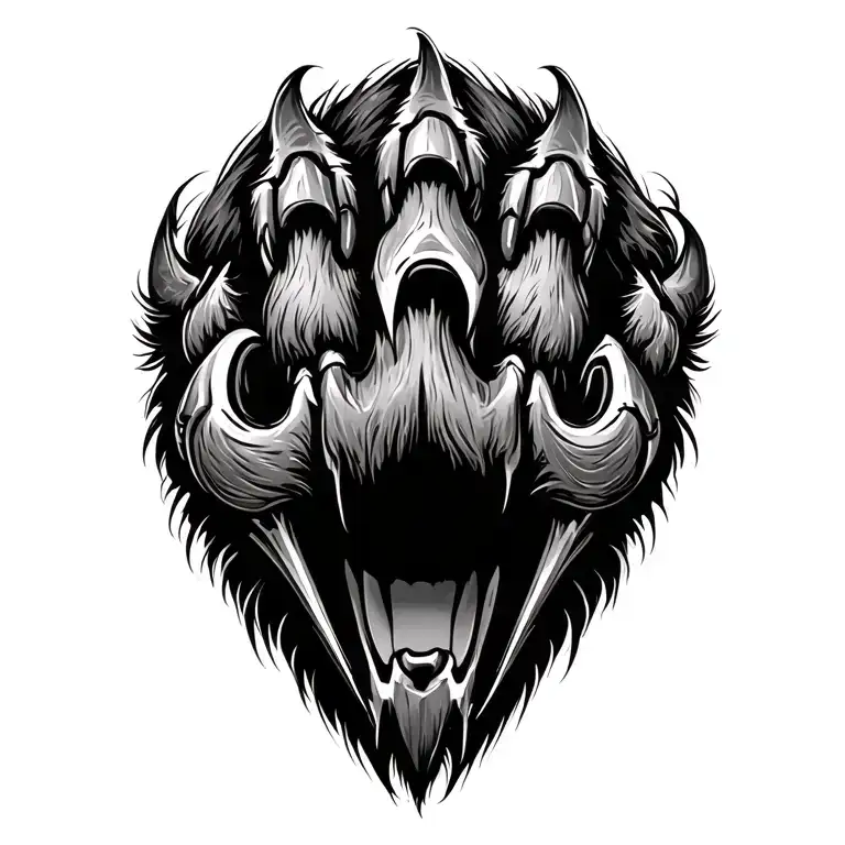 Realistic Lions Paw With Claw Scratch