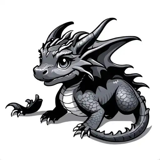 Feminine Cute Cartoon Baby Dragon