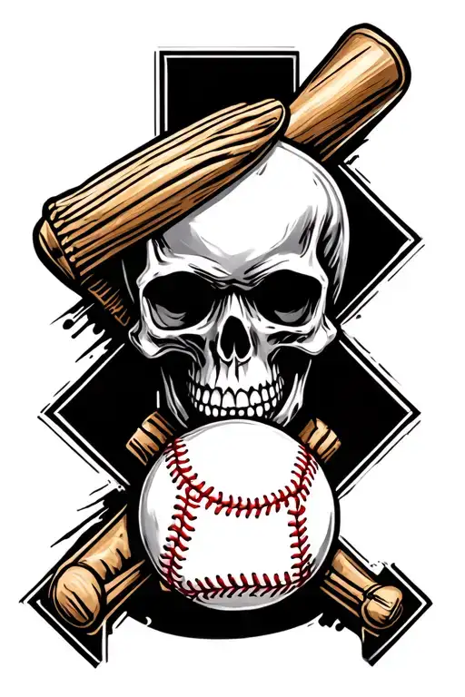 Skull Baseball Cross