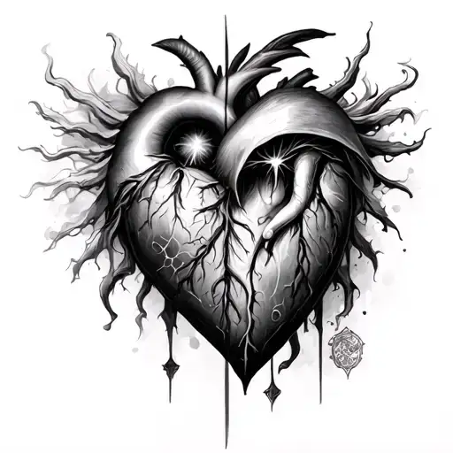 A Balance Between Good And Evil Within The Heart Realism