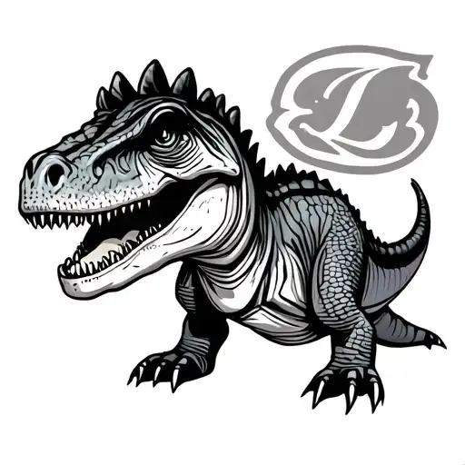 Little Dinosaur With L On Shirt