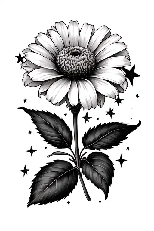 February Birth Flower With Stars Representing