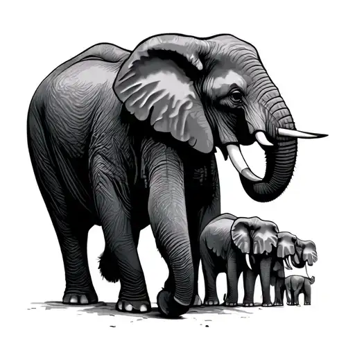 A Family Of Elephants Walking Together Symbolizing Unity And Strength