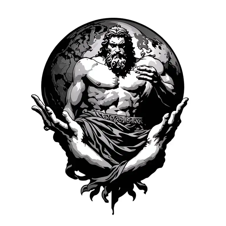 Greek Mythology Kronos Holding The World