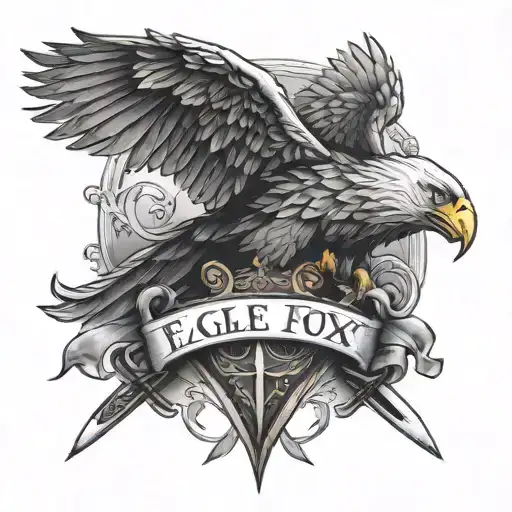 Eagle And Fox With Roman Sword And The Letters Vd