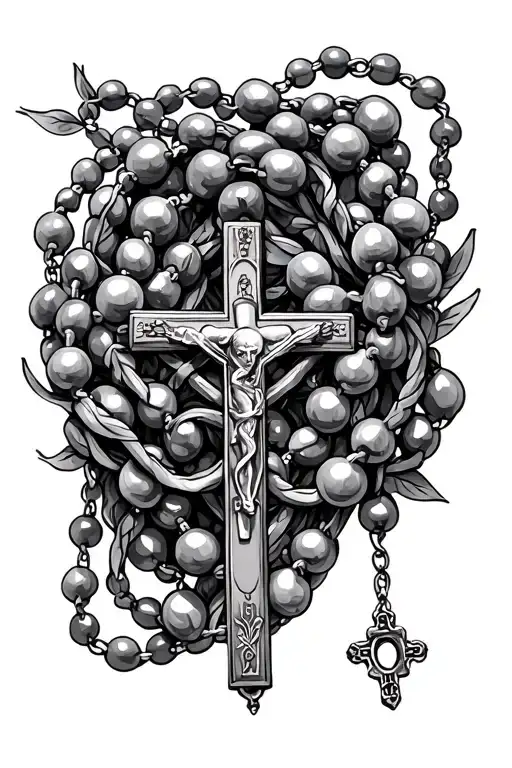 Rosary Beads Intertwined