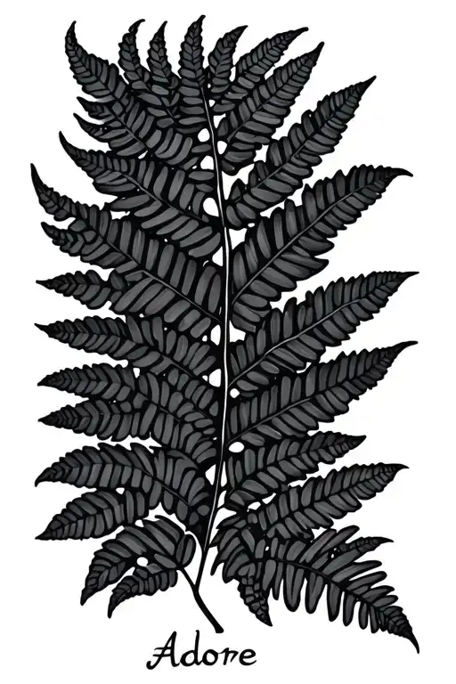 Fern Leaves With The Word Adore