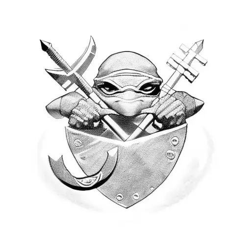 Ninja Turtle Using A Trident