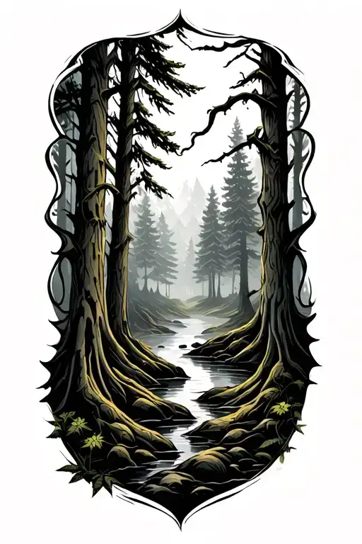 Forest Scene With A Hidden