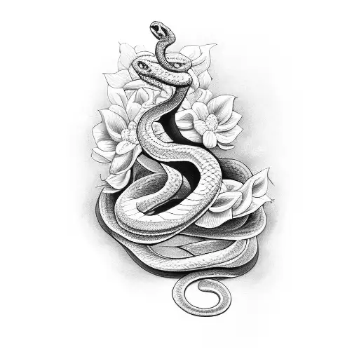 Snake And Flower