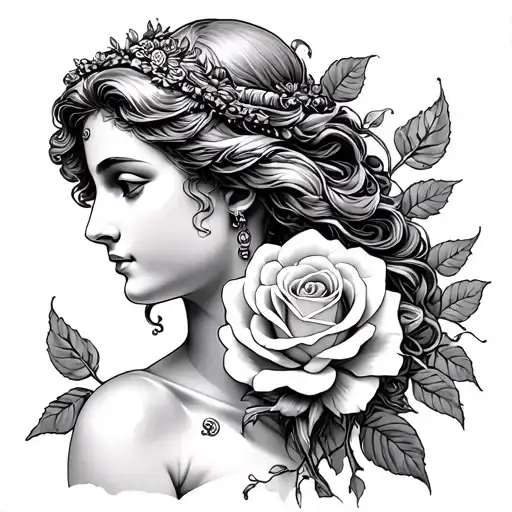 Goddess Aphrodite With A Rose