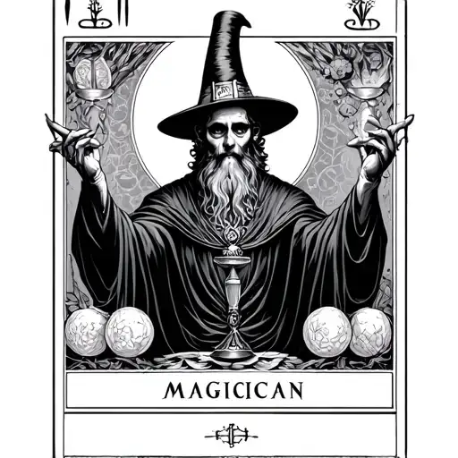 The Magician Tarot Card Using Elements And No People