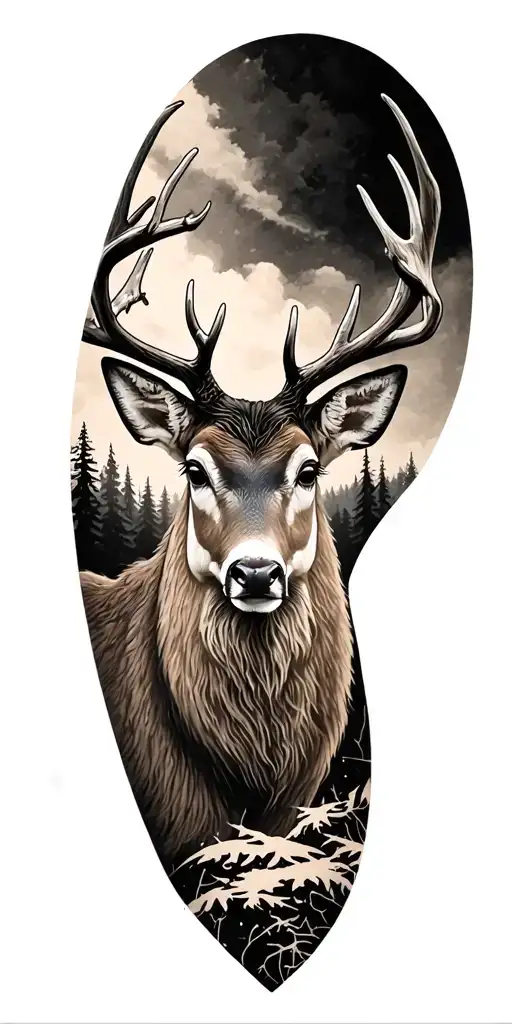 Deer Hunt Scene Sleeve